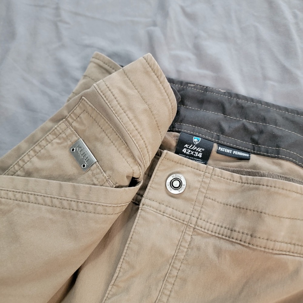 Kuhl Free Radikl Pants Men's 42x34 Brown Stretch Hiking Outdoor Workwear